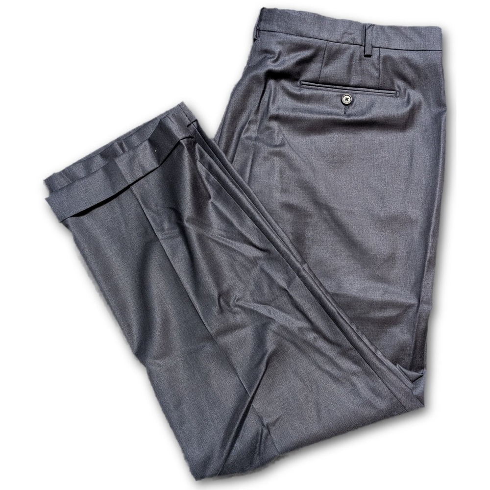 Santorelli Loro Piana S110s Mens Appx. 46x32 Pants ROMA Navy Blue Fabric 110s 46